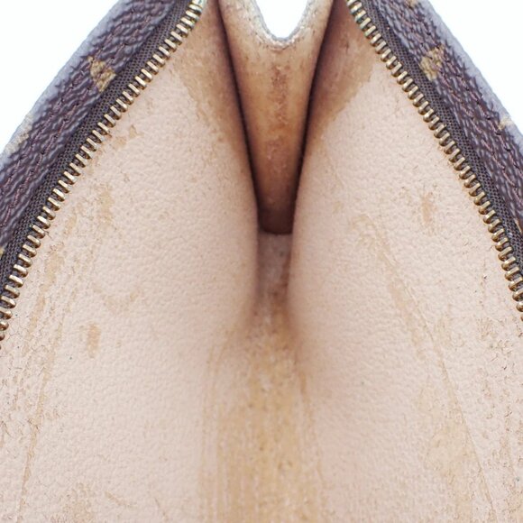 LOUIS VUITTON LV Logo Bucket GM Pouch Bag Monogram Leather Brown Gold 05CA007 - Picture 11 of 16